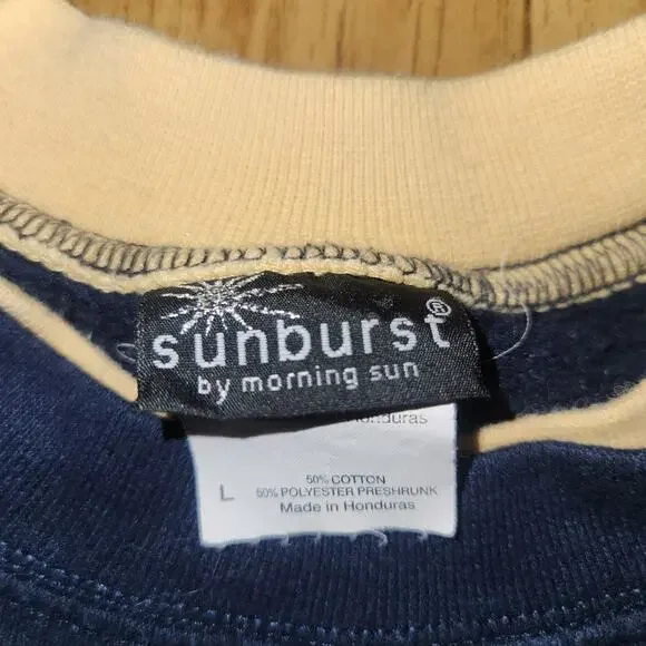 SUNBURST BY MORNING STAR BEDAZZLED SUNFLOWER NAVY BLUE GRANDMA SWEATHSHIRT - Picture 3 of 3